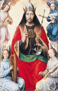 Triptyque de la Vanité terrestre et du Salut divin, Christ en gloire (détail) - Hans Memling